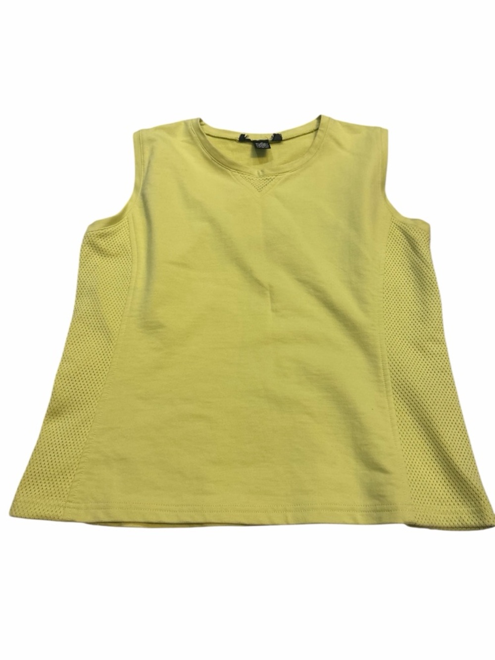 Sleeveless Lime Green Mesh-Panel Tank